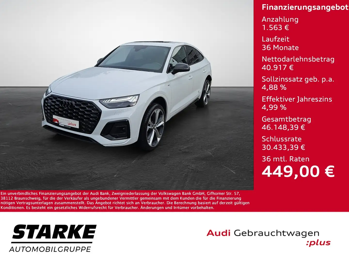 Audi Q5 Sportback 40 TDI quattro S tronic S line ACC Le... Weiß - 1