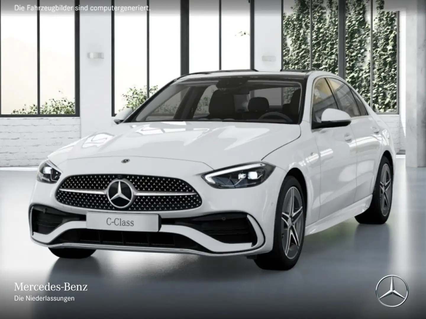Mercedes-Benz C 300 e AMG+PANO+360+LED+TOTW+KEYLESS+9G Weiß - 2