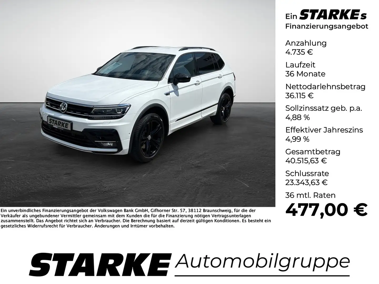 Volkswagen Tiguan Allspace 2.0 TDI DSG 4Motion R-Line Black Style 7-Sitzer... Blanc - 1