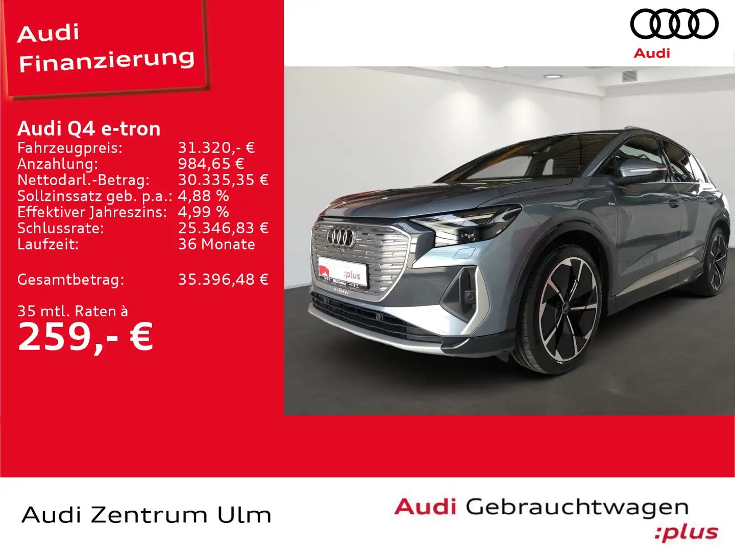 Audi Q4 e-tron 50 qu. S-Line edition one NAVI SONOS Blau - 1