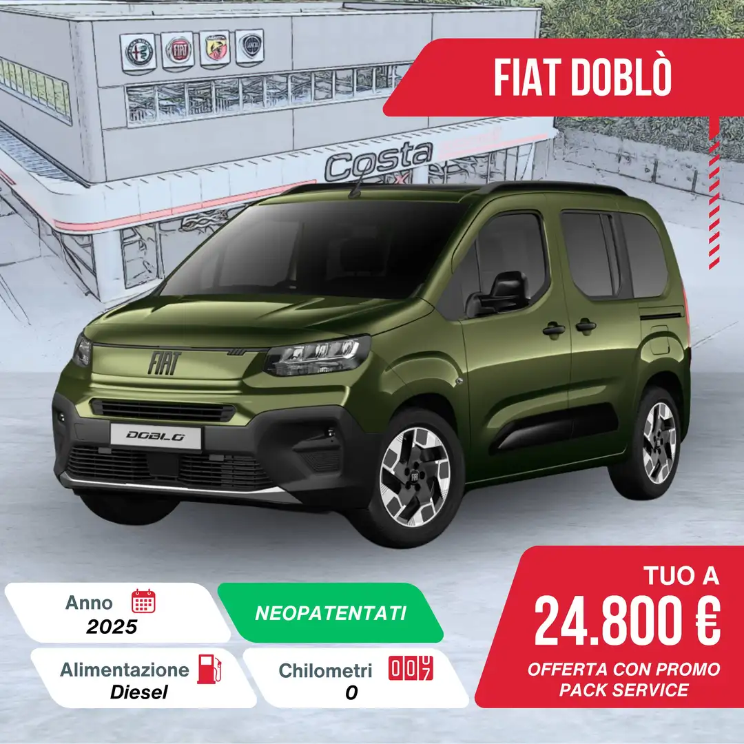Fiat Doblo Doblò 1.5 BlueHdi 100 CV PC Verde - 1