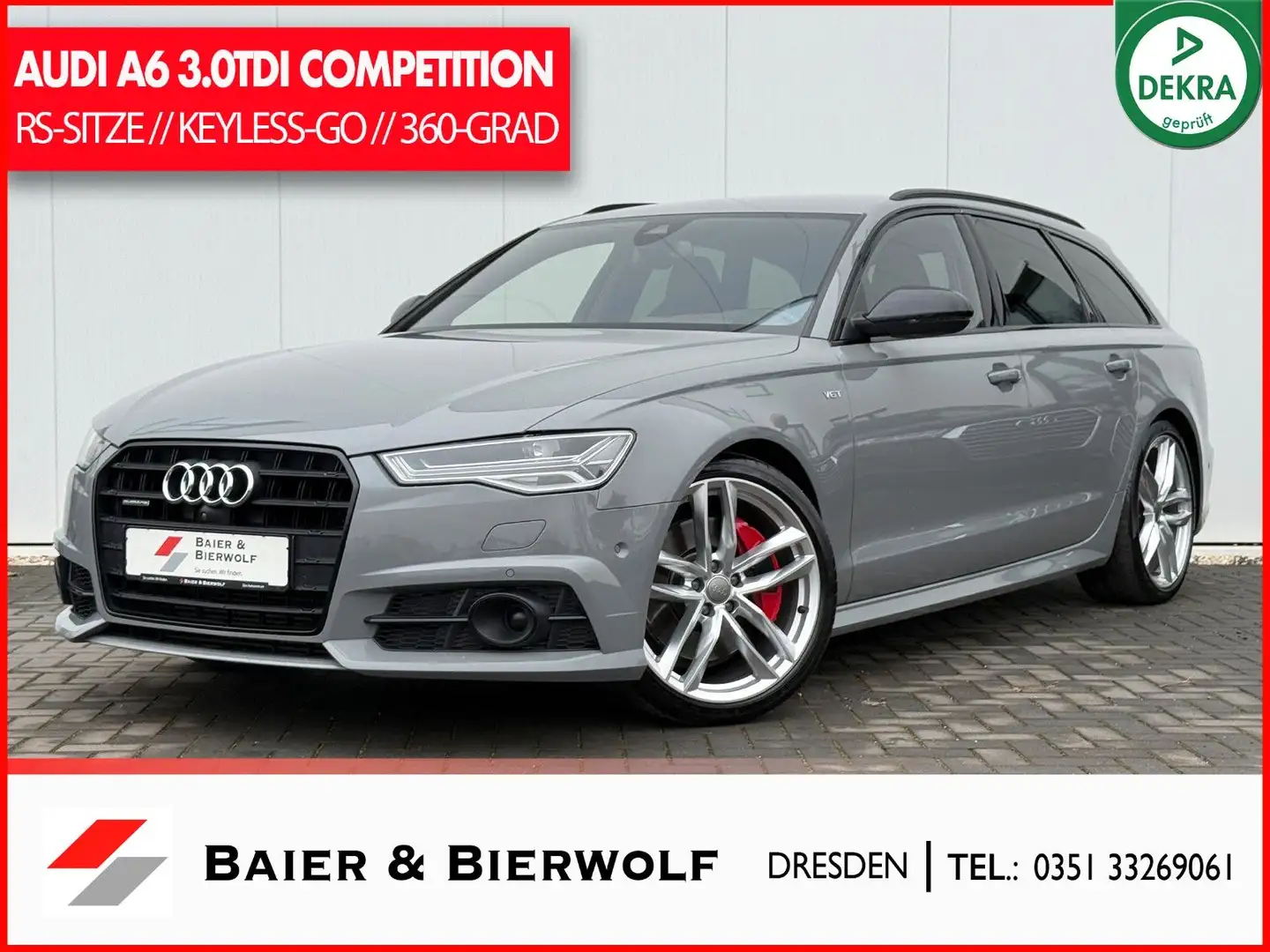 Audi A6 Avant 3.0 TDI quattro competition 360GRAD HUD Grau - 1