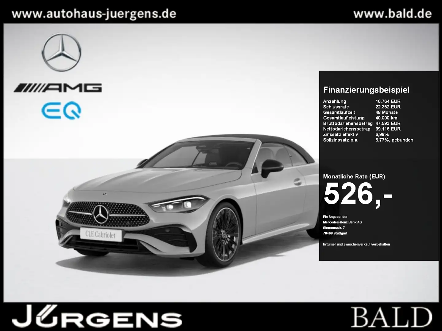 Mercedes-Benz CLE 200 Cabrio AMG-Sport/DIGITAL/Memo/Night/Keyl Grau - 1