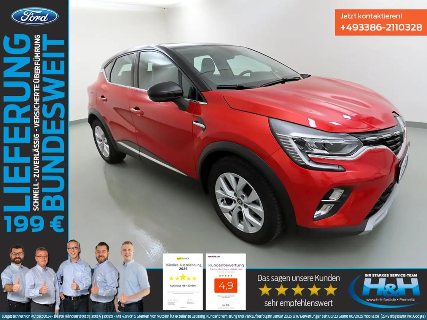 Renault Captur II 1.3 TCE Intens Full-LED+AHK+Kamera+PPS Red - 1