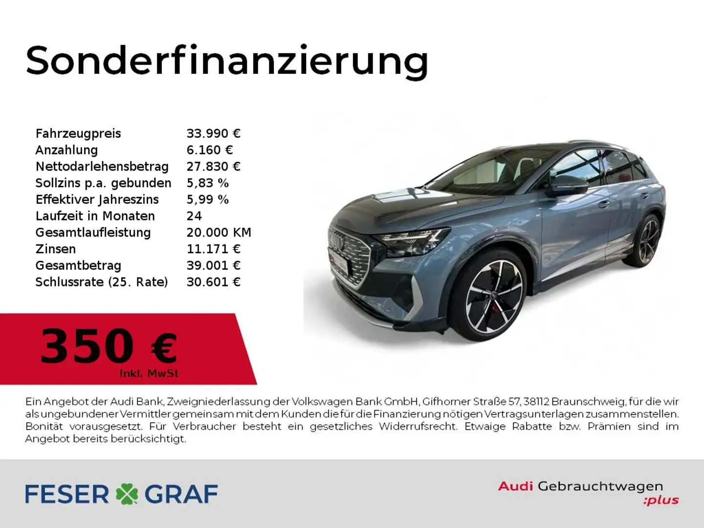 Audi Q4 e-tron 40 s line / edition one Matrix/Pano Blue - 1