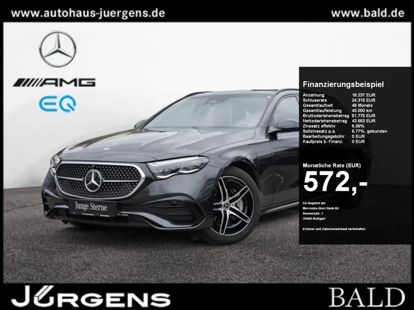 Mercedes-Benz E 300 de T AMG-Sport/DIGITAL/360/Pano/Night/Totw Grau - 1
