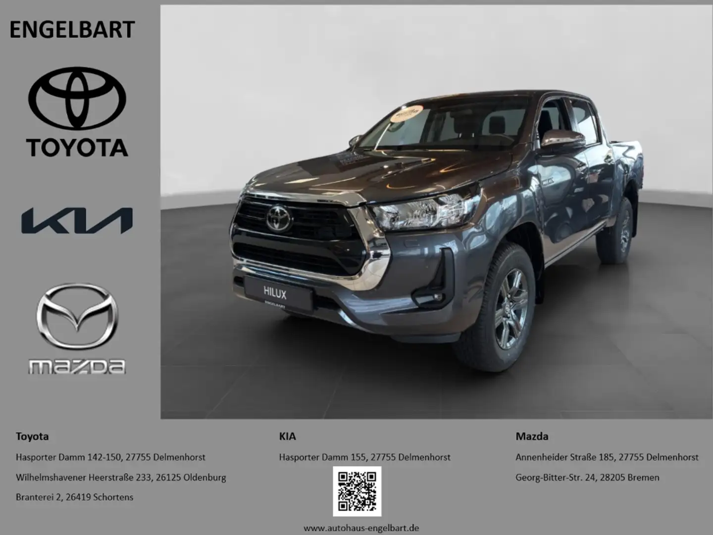 Toyota Hilux 2.4 D-4D Double Cab Comfort 4x4 Navi PDC V+H Grijs - 1