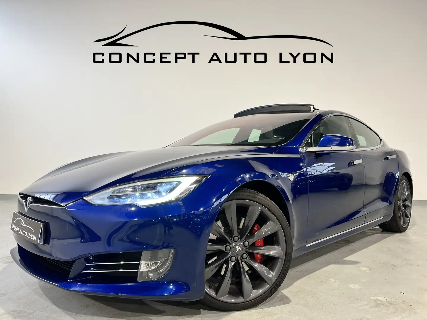 Tesla Model S P100D PERFORMANCE LUDICROUS Bleu - 1