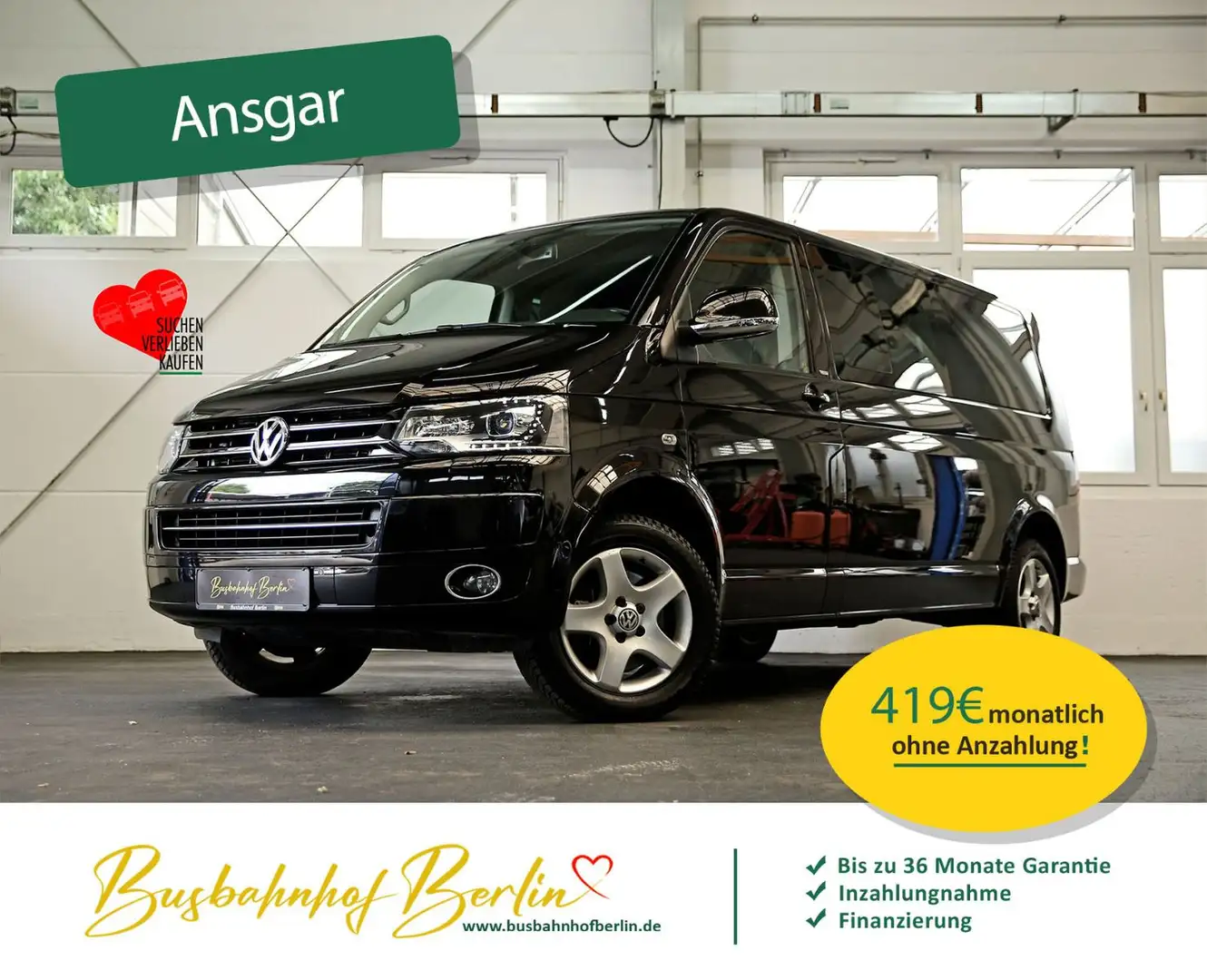 Volkswagen T5 Multivan CUP lang Bi-Xenon Standh.Klimaautom. Negru - 1