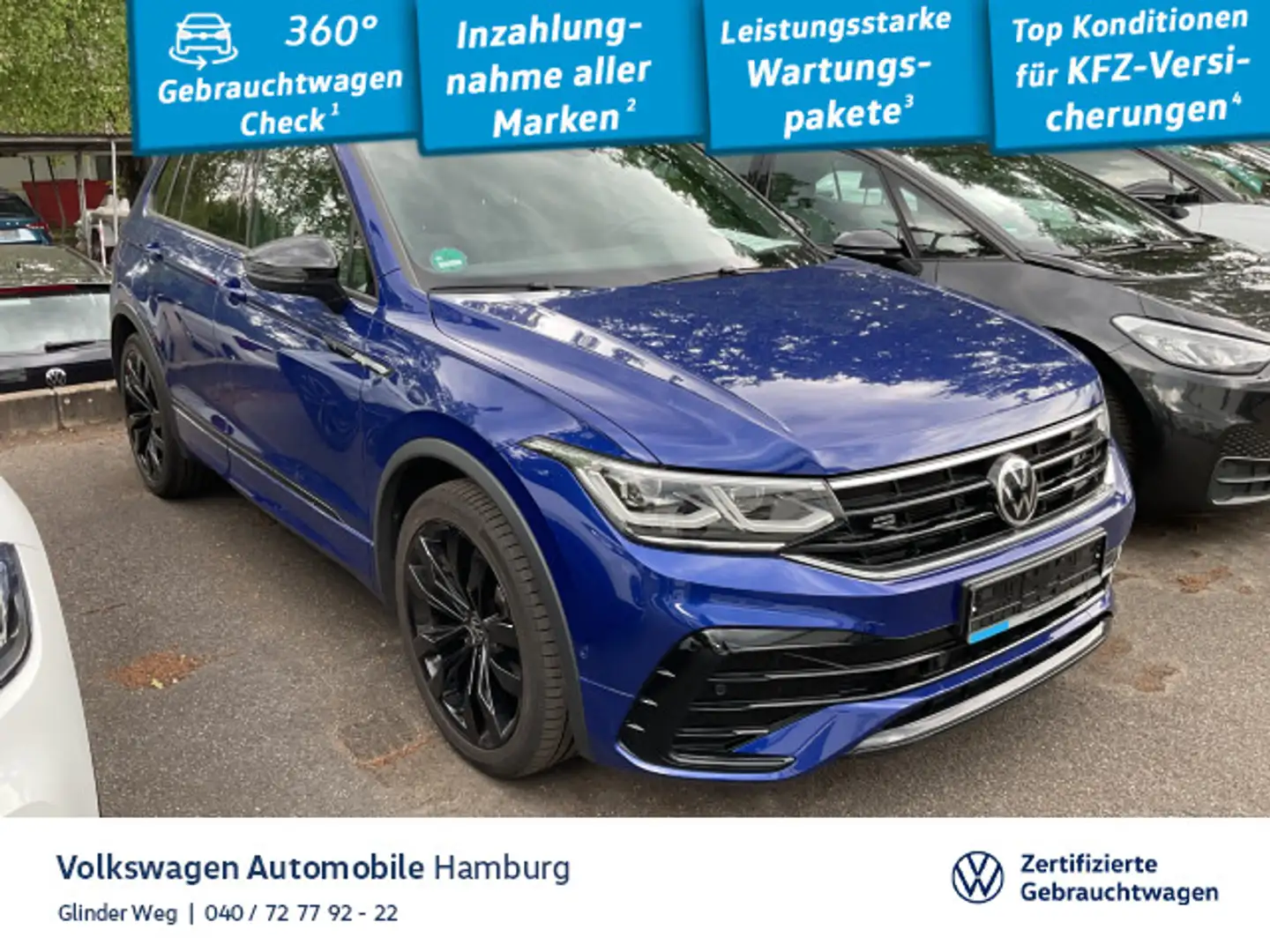 Volkswagen Tiguan 2.0 TSI DSG R-Line AHK Kamera Klima LED N Blau - 1
