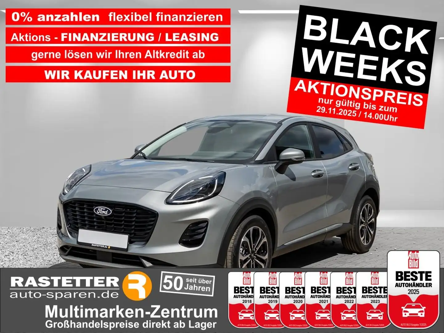 Ford Puma Hybrid Titanium 5Jahre+Winter+Navi+virtCP+Kamera+P Gris - 1