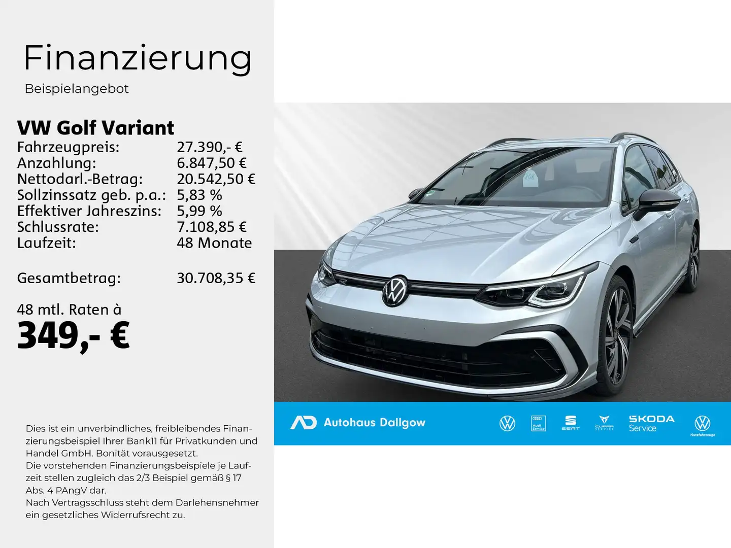 Volkswagen Golf Variant R-Line 1,5l eTSI 130PS DSG+LED+PDC+ Silber - 2