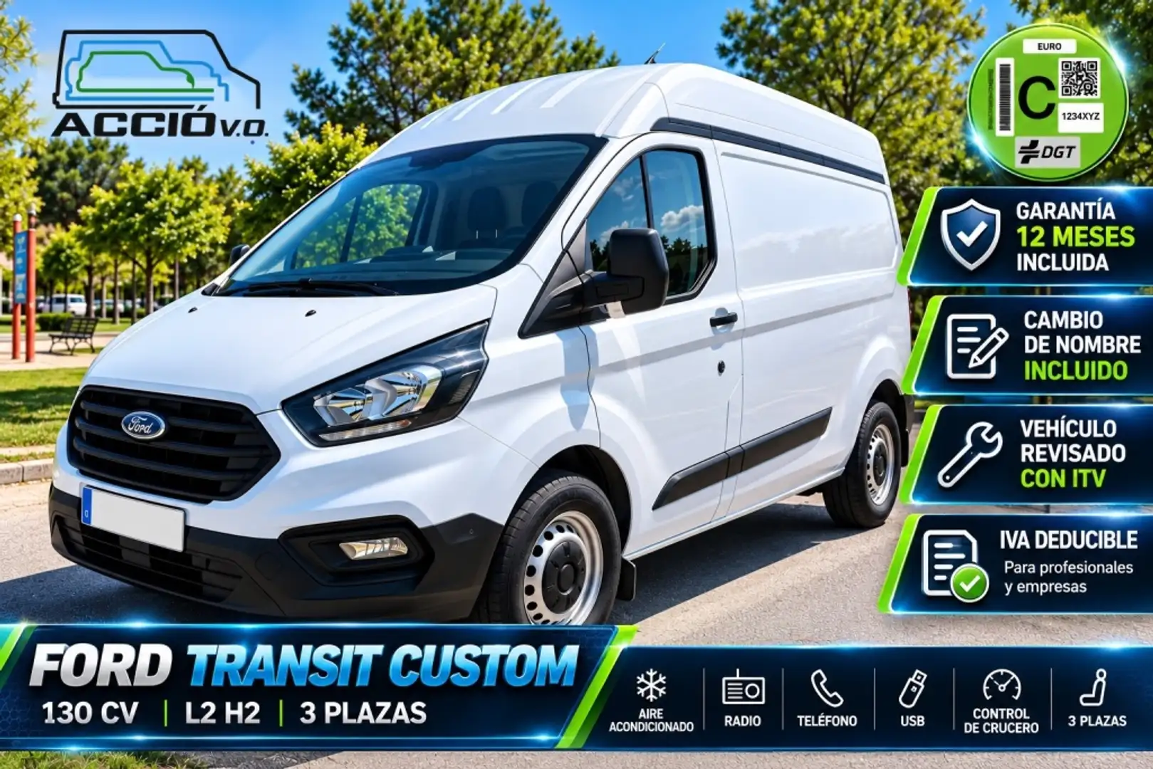 Ford Transit Custom FT 340 L2 Van Trend 130 Blanco - 1