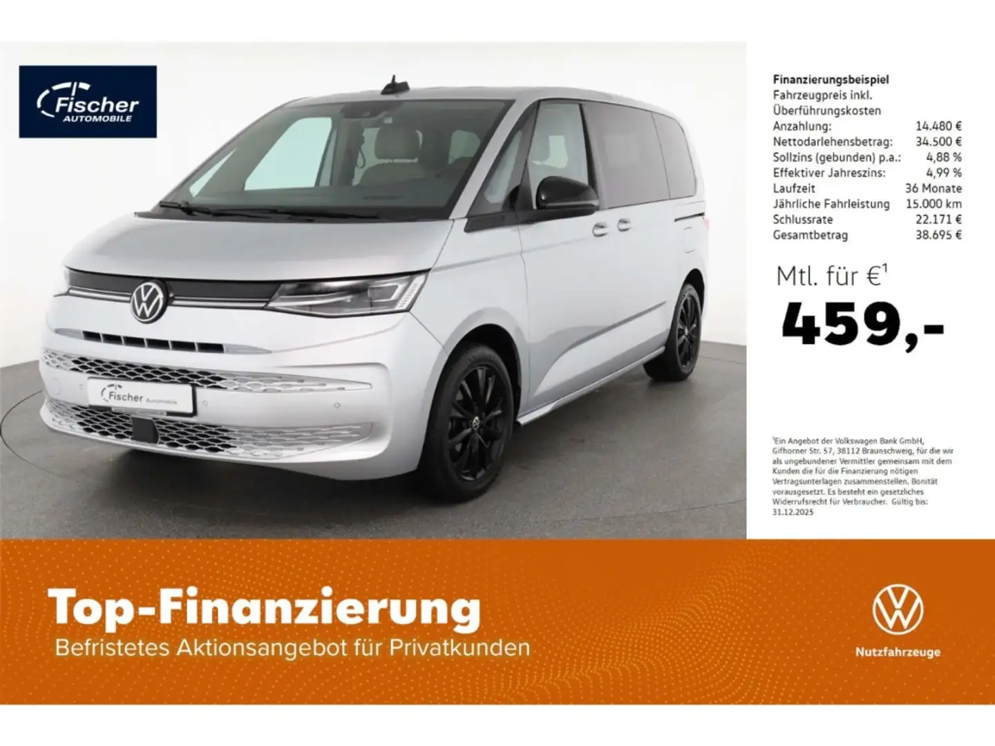Volkswagen T7 Multivan KÜ 2.0 TDI DSG NAV/Matrix/AHK/18'' Silber - 1