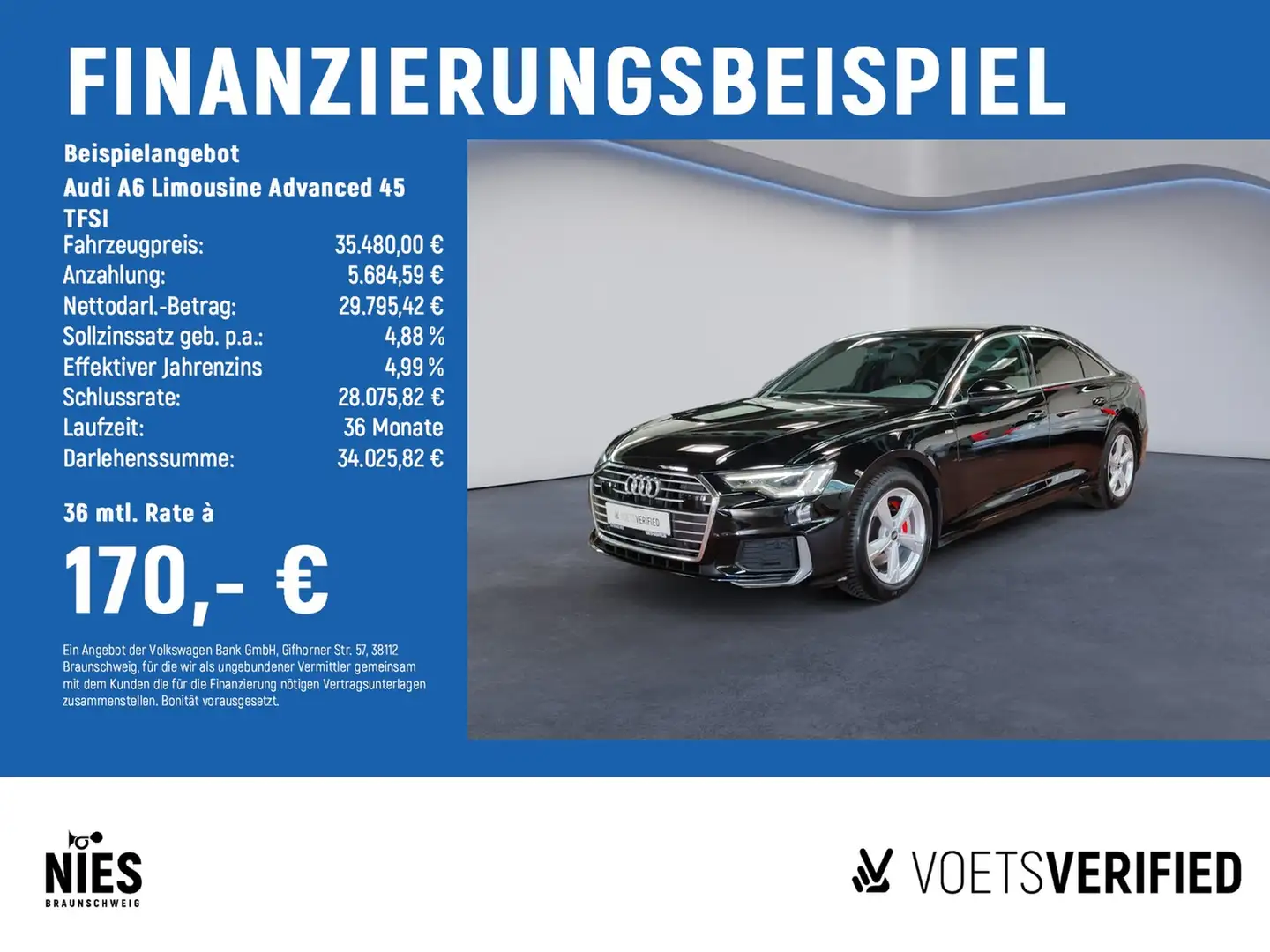 Audi A6 Limousine Advanced 45 TFSI MATRIX-LED+RearView+... Czarny - 2