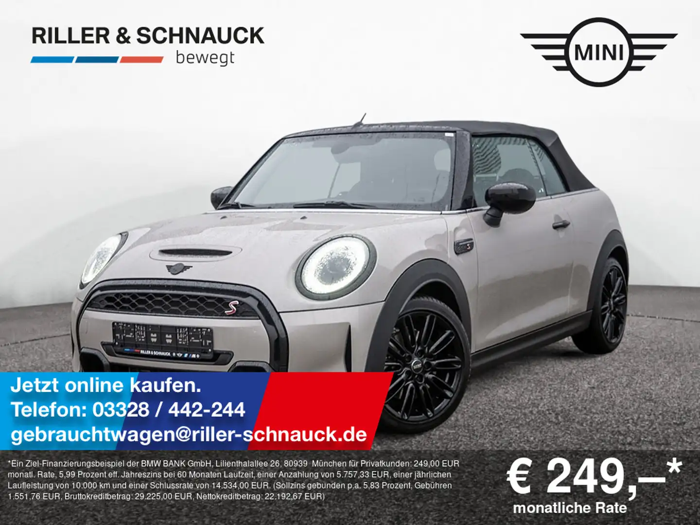 MINI Cooper S Cabrio LED+NAVI+SITZHZG+PDC+KLIMAAUT Grau - 1