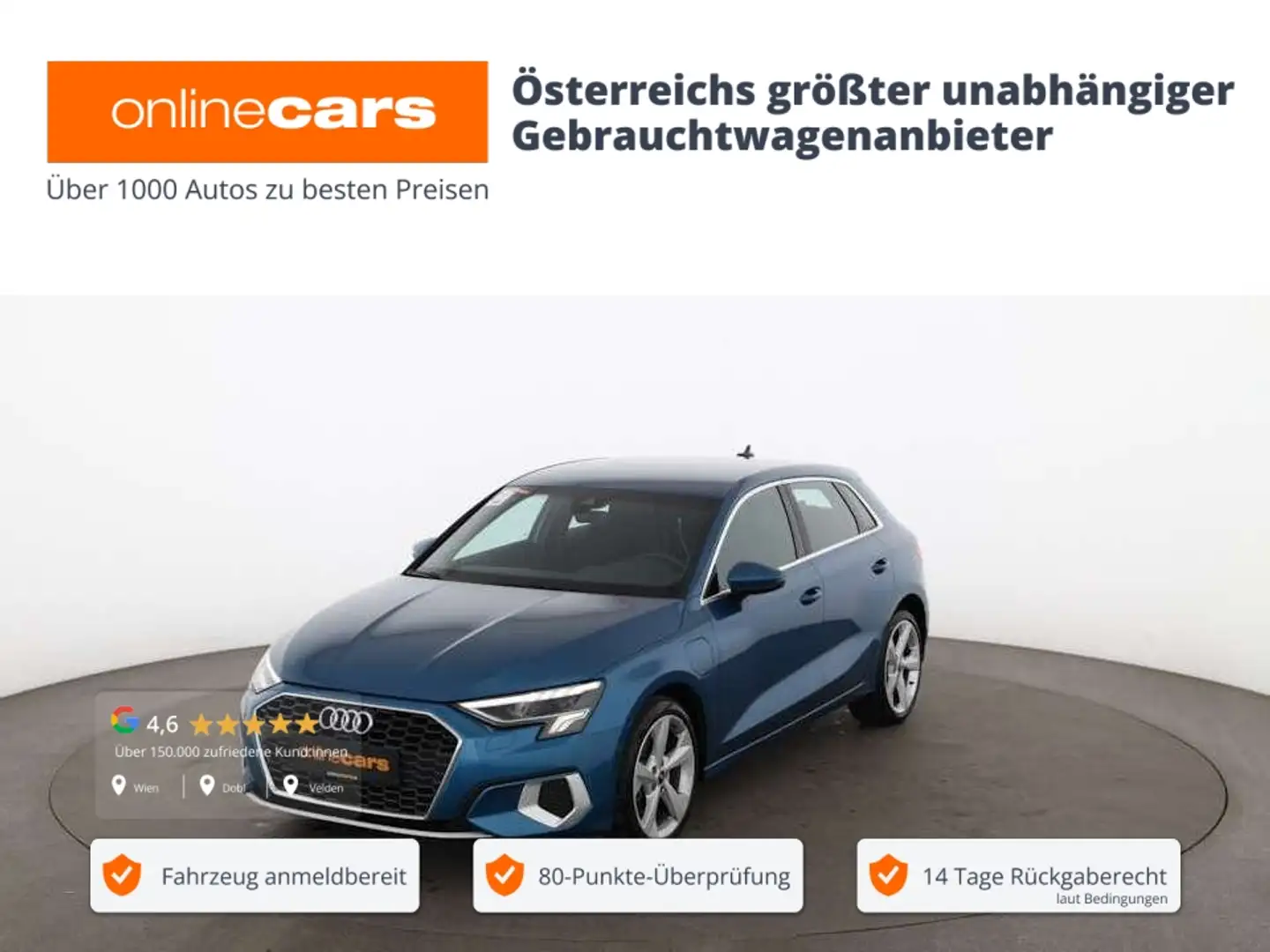 Audi A3 Sportback 40 TFSI e S-Line Aut LED RADAR LEDER Blau - 1