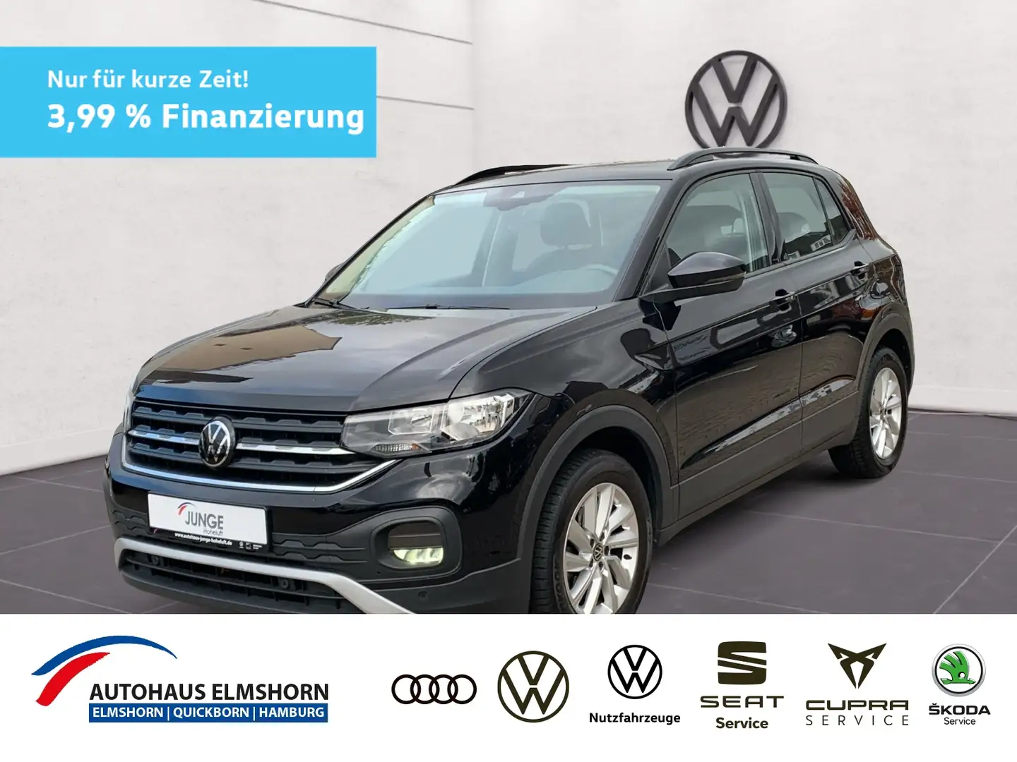 Volkswagen T-Cross Life 1.0 TSI DSG 3,99% NAV APP GJ-REIF PDC Schwarz - 1