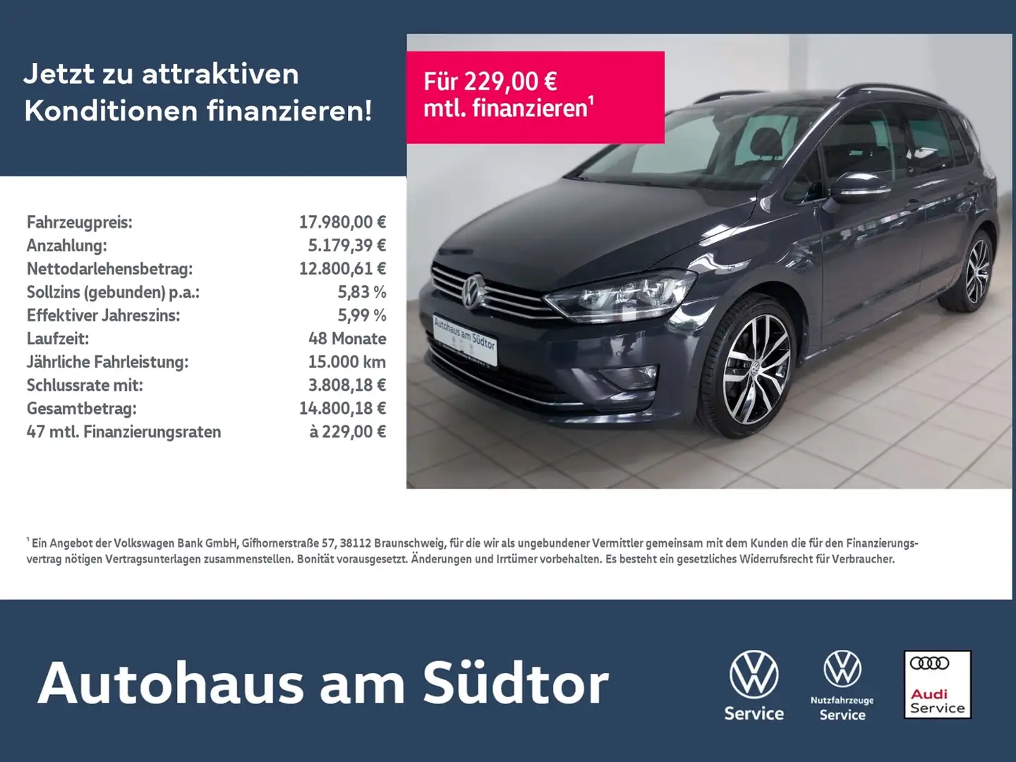 Volkswagen Golf Sportsvan Golf  Sportsvan SOUND 2.0 TDI DSG | Xenon RFK ACC Grijs - 1