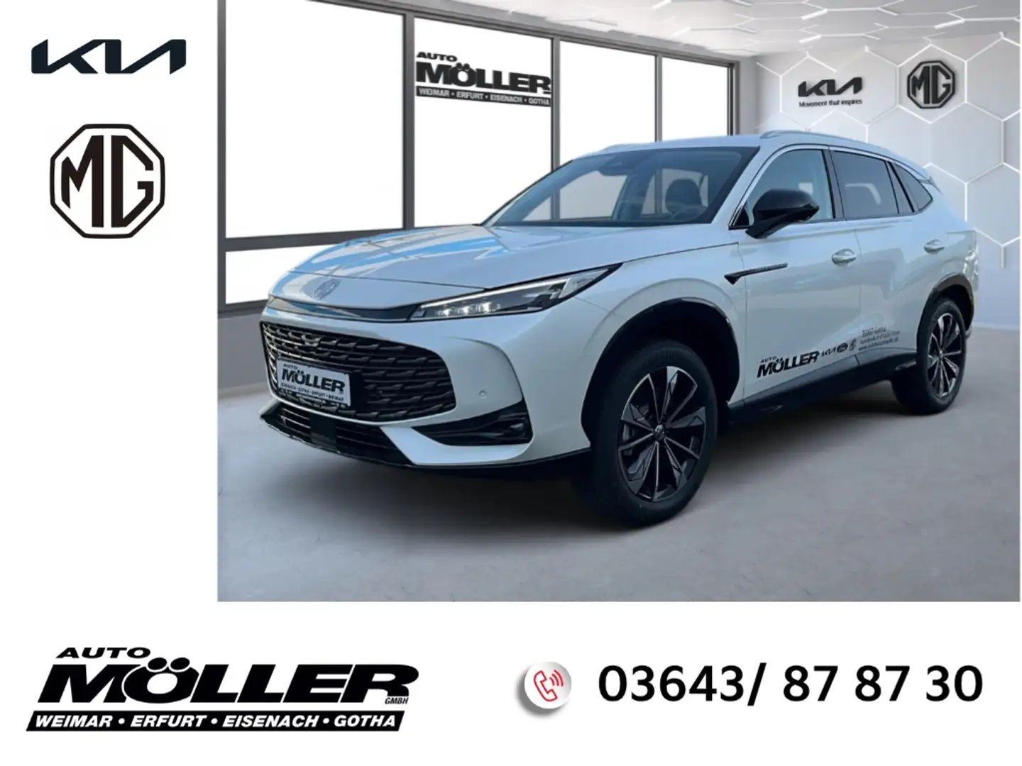 MG HS HEV Luxury MY25 Navi Leder Memory 360°LED El.Heckk Weiß - 1