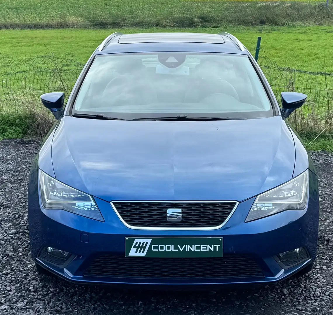 SEAT Leon ST 1.6 CR TDi - Toit Pano - GPS - Airco Bleu - 2
