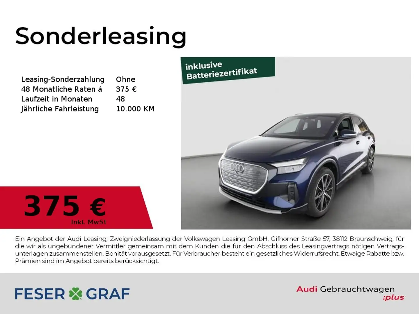 Audi Q4 e-tron 45 Head Up/Navi/Kamera/LED/ACC Rückfahrkamera Blau - 1