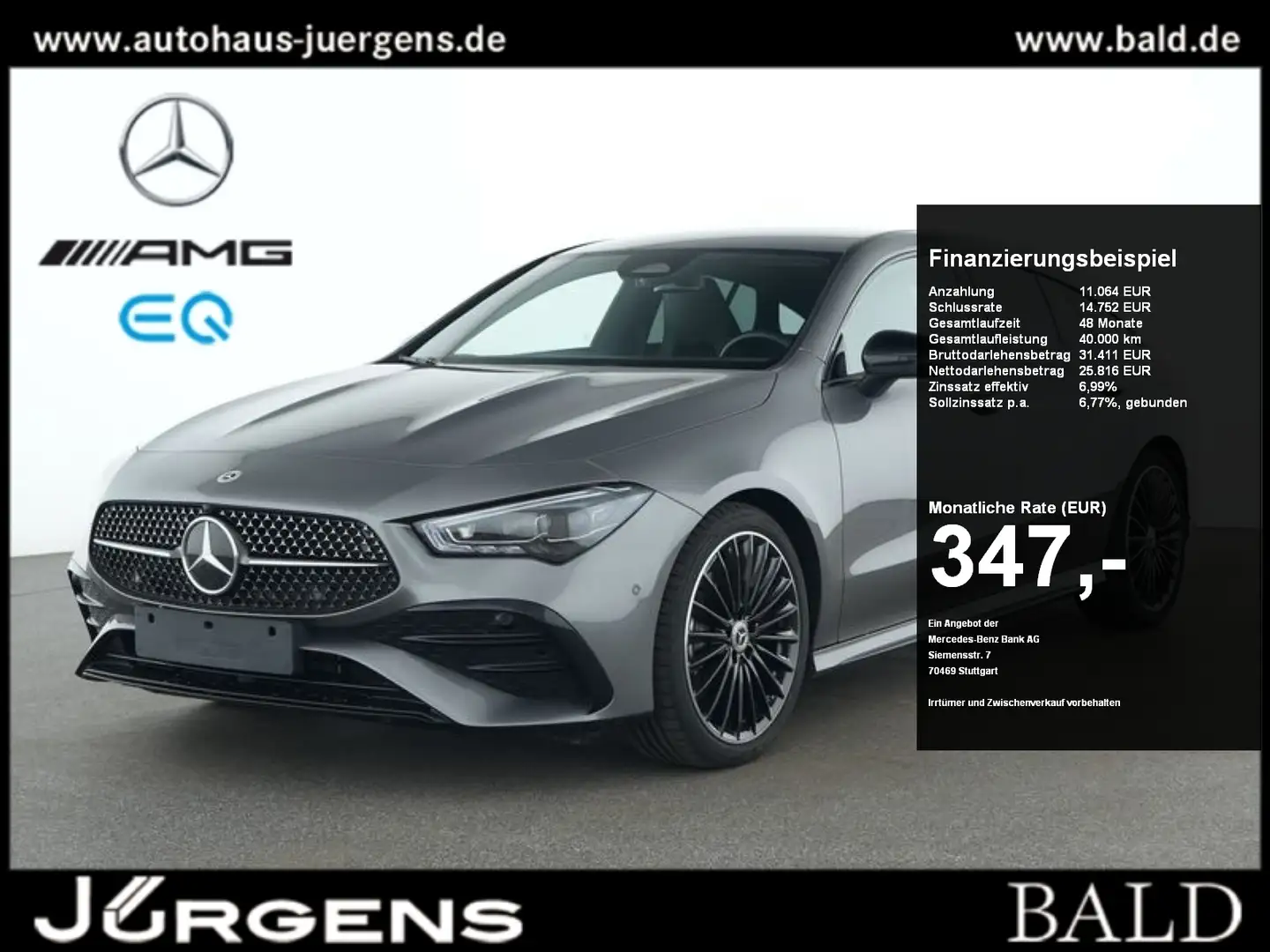 Mercedes-Benz CLA 200 SB AMG-Sport/StdHzg/Burm/Night/MLB/Totw Grau - 1