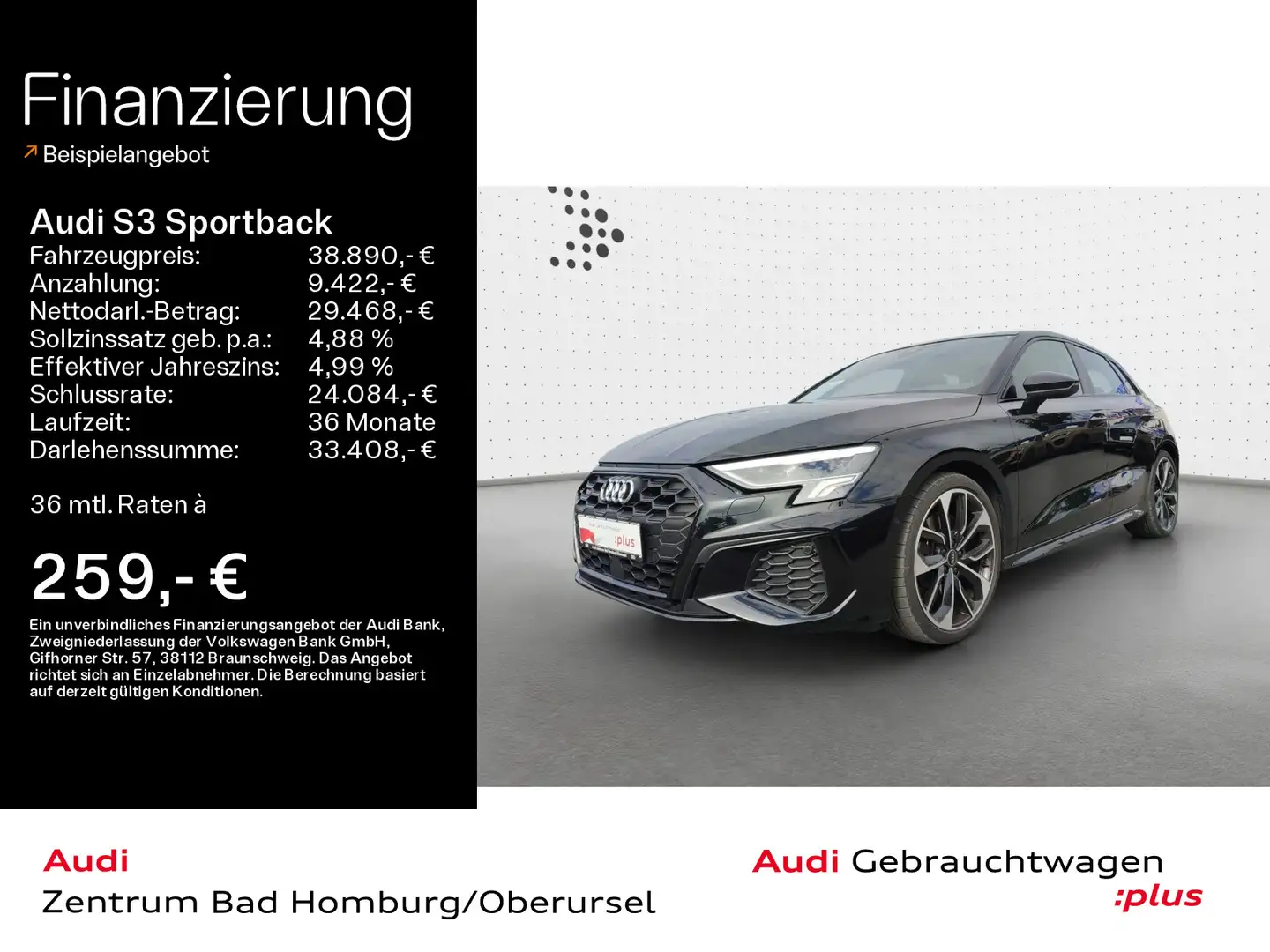 Audi S3 quattro*TFSI*Navi*LED*Alu*HUD*B&O*P Black - 1