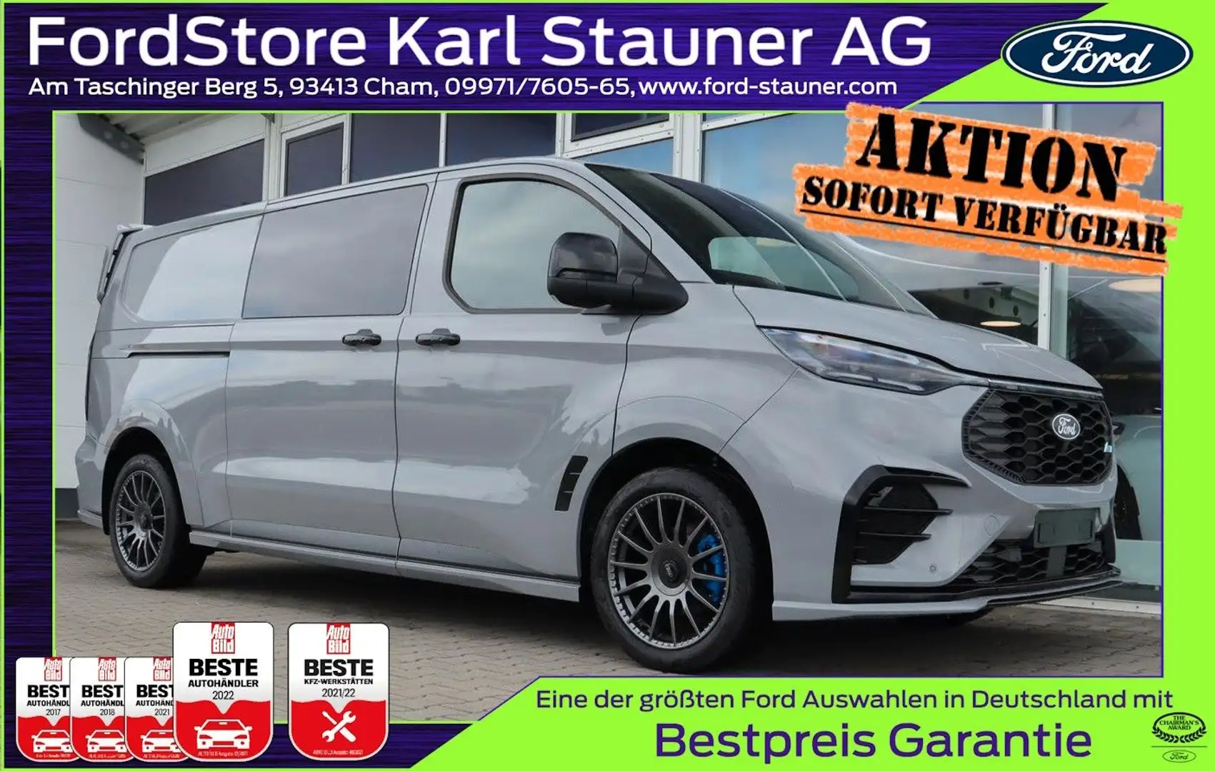 Ford Transit Custom MS-RT DOKA ALLRAD AHK 3,99% FIN* Gris - 1