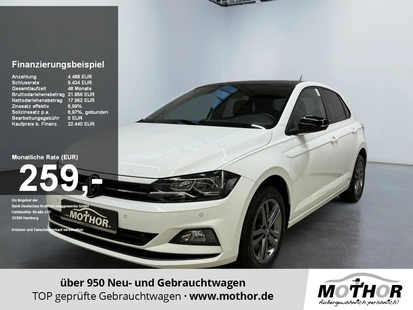 Volkswagen Polo VI Active 1.0 TSI DSG Virtuelles Cockpit LM Weiß - 1
