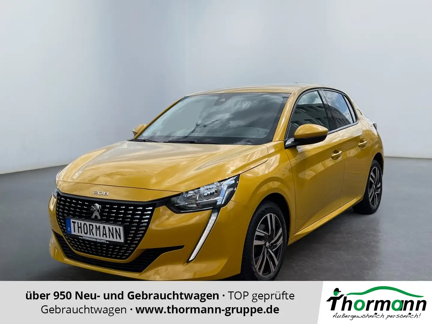 Peugeot 208 1.2 PureTech 100 Allure SpurH LM KAM KlimaA Gelb - 1