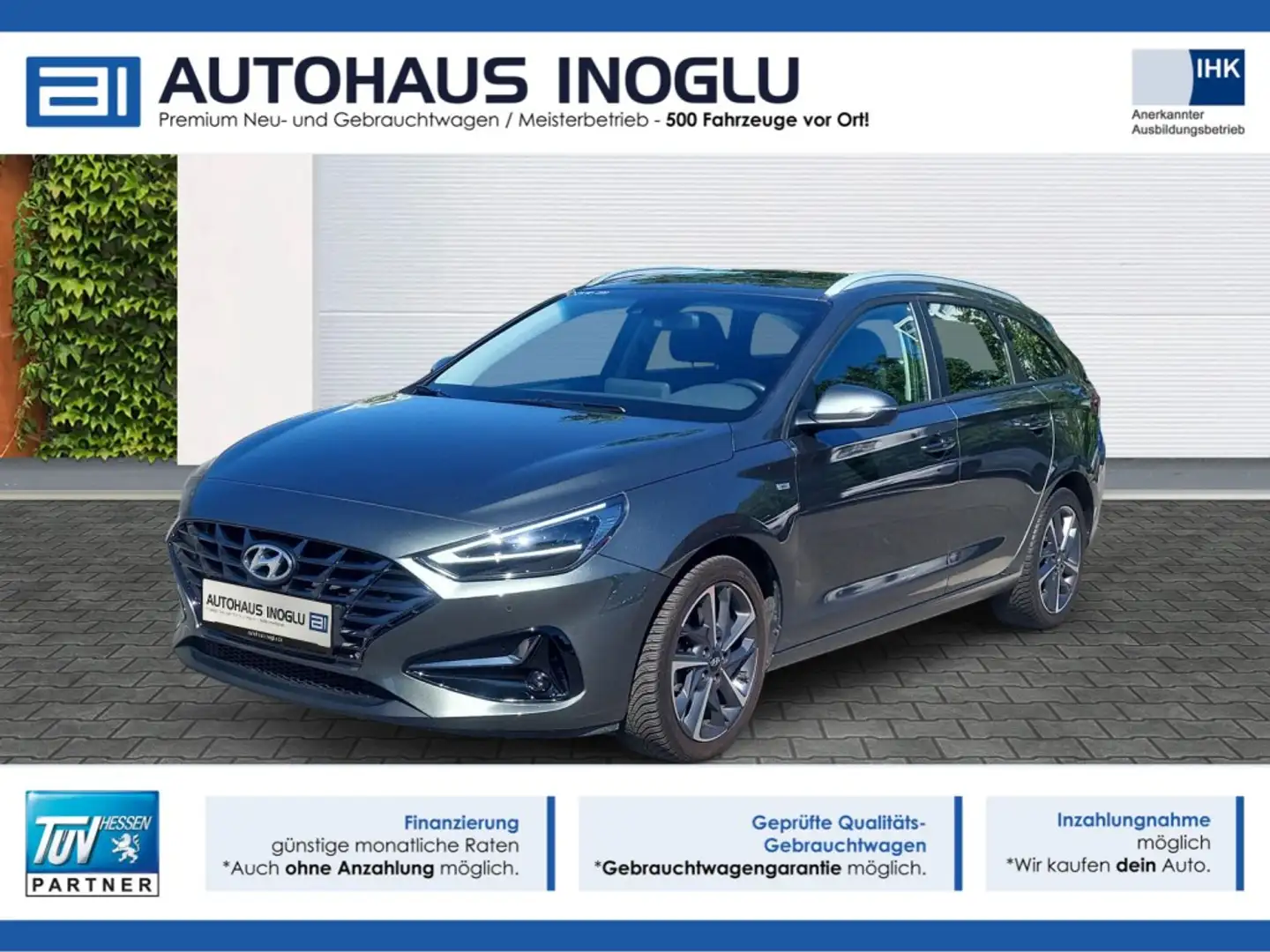 Hyundai i30 1.0 TGDI*7-DCT*LED*Navi*RKam*Lenk Shz*FCA Gris - 1