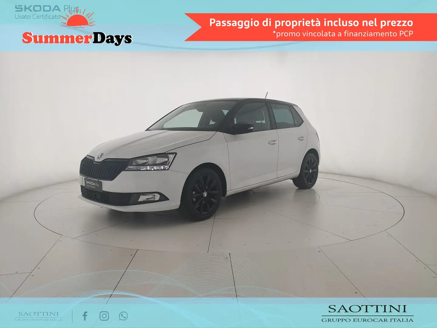 Skoda Fabia 1.0 mpi Twin Color nero 60 CV Bianco - 1