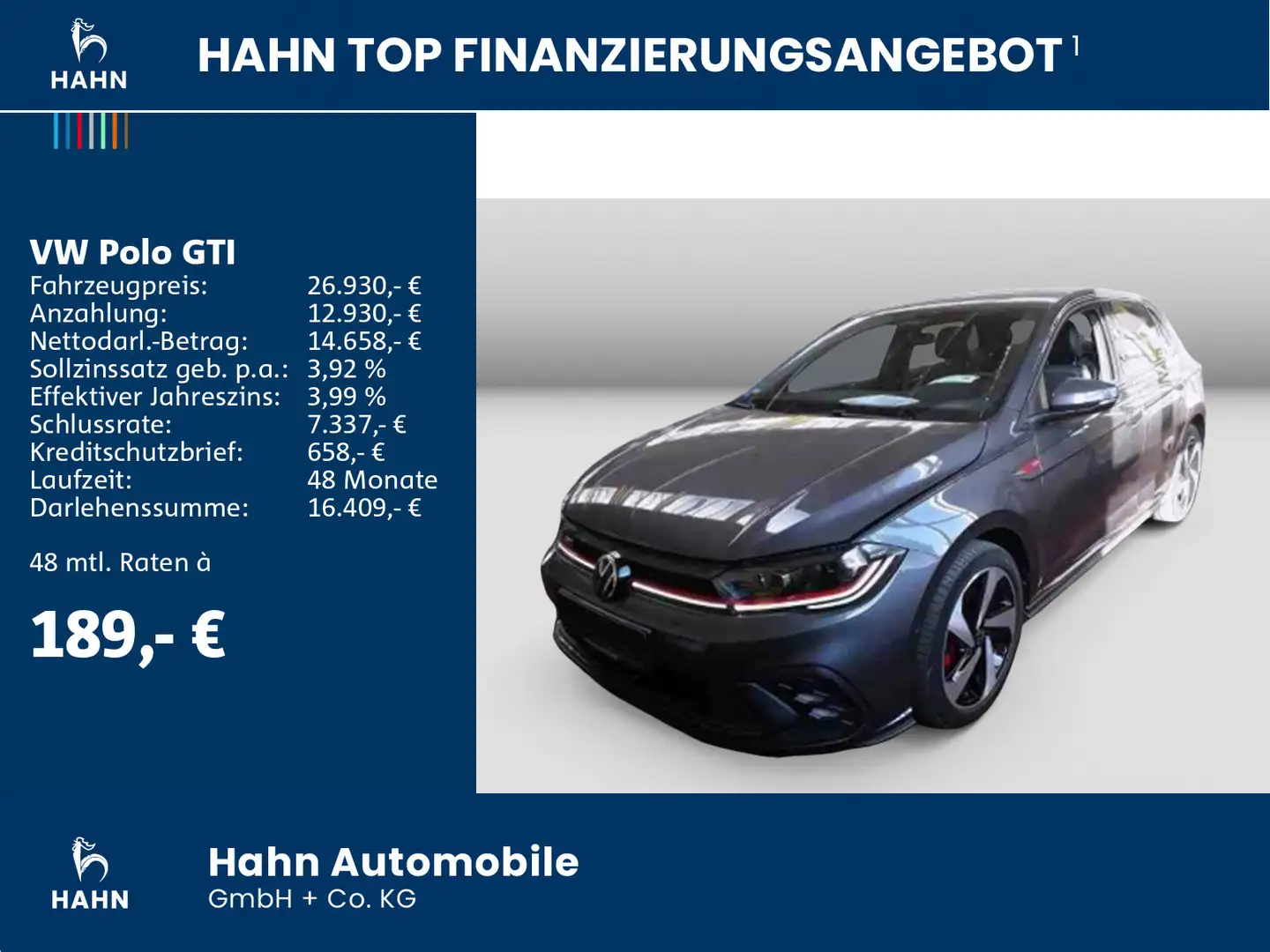 Volkswagen Polo GTI 2.0 TSI DSG Navi ACC Matrix Einparkh Gris - 2