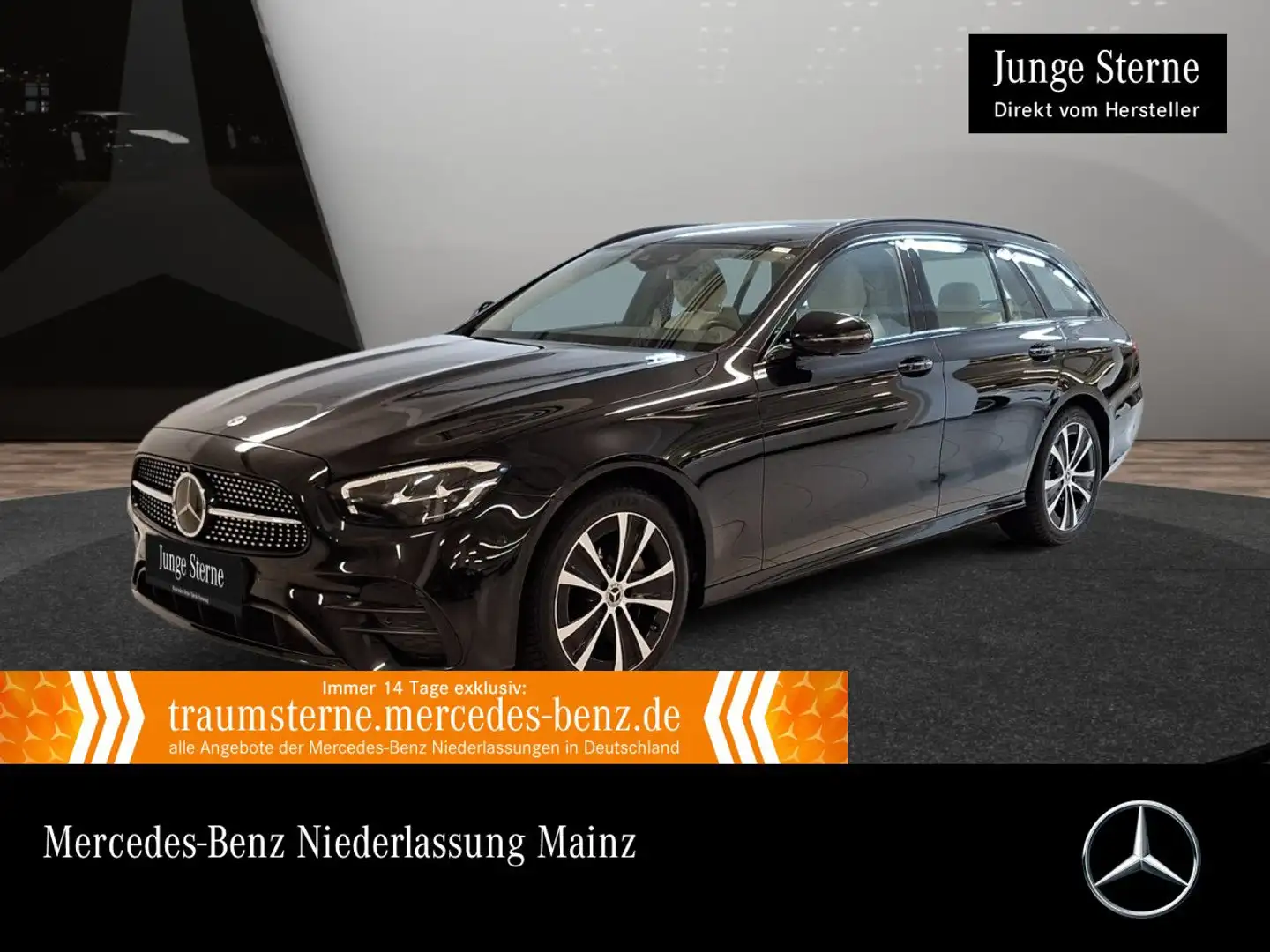 Mercedes-Benz E 220 d T AMG+NIGHT+360+AHK+LED+FAHRASS+BURMESTER Zwart - 1