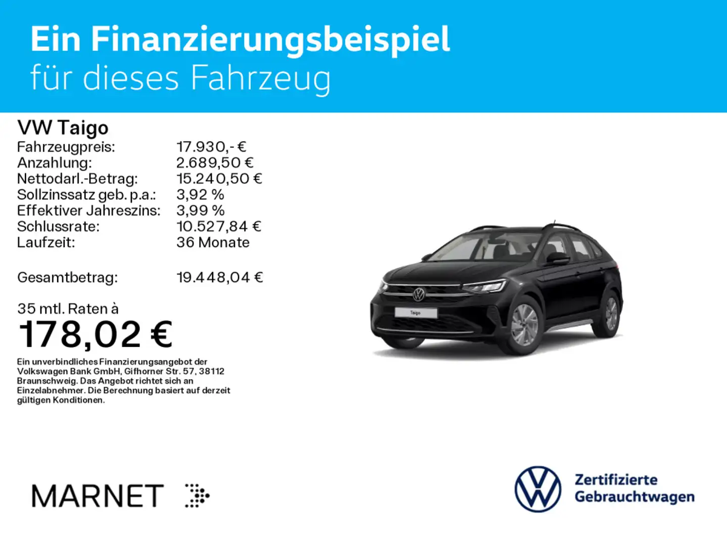 Volkswagen Taigo 1.0 TSI Life Klima*SHZ*LED*PDC*DAB+* Noir - 2