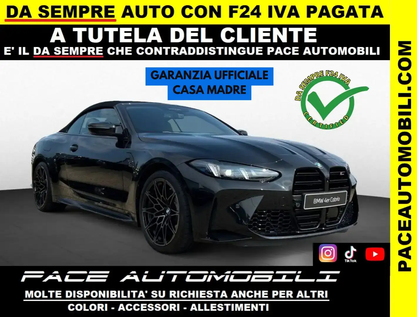 BMW M4 NEW CABRIO COMPETITION XDRIVE CURVED PDC ACC 360 Noir - 1