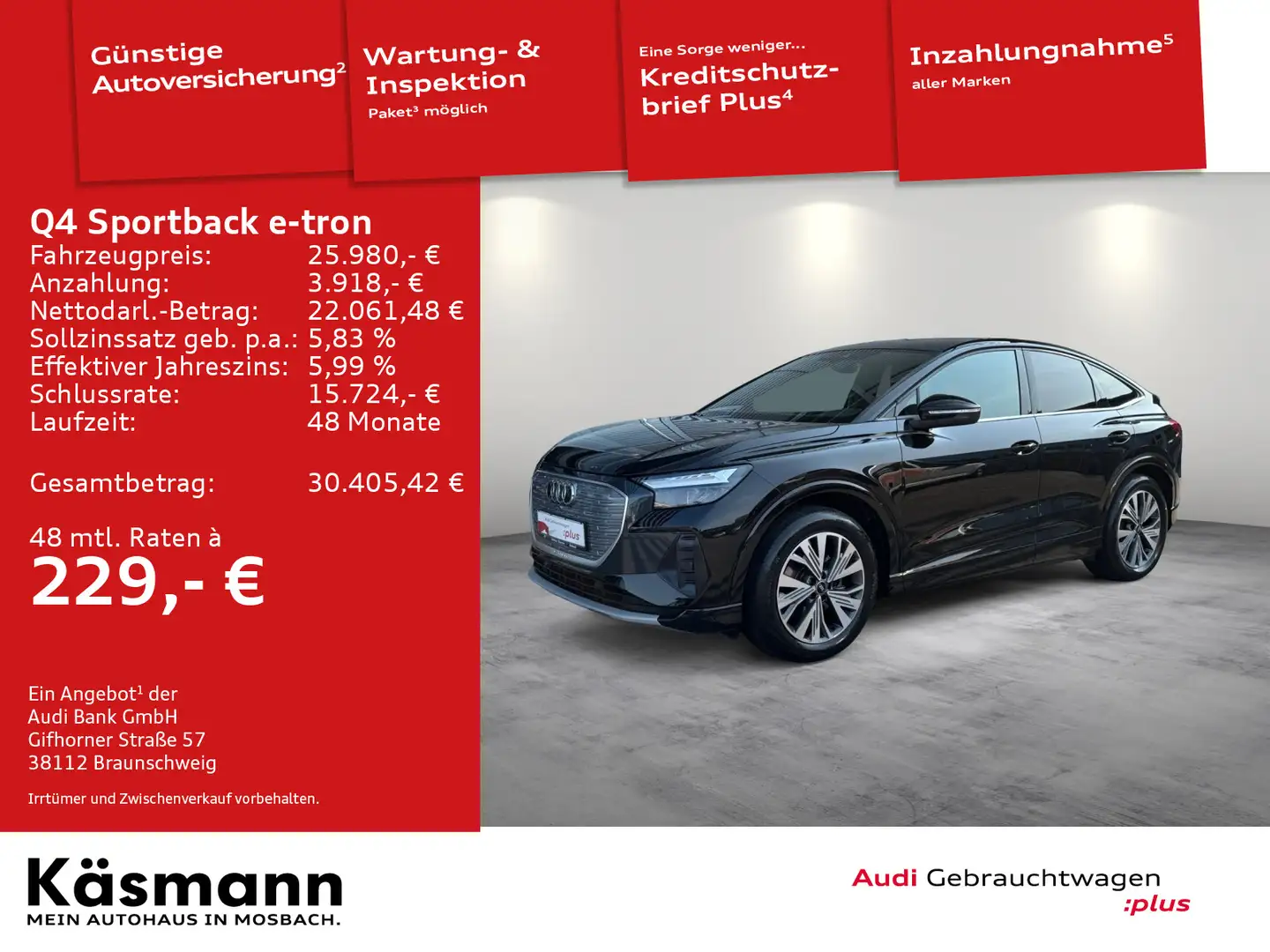 Audi Q4 e-tron 35 ACC NAV SHZ SONOS PDC Schwarz - 1