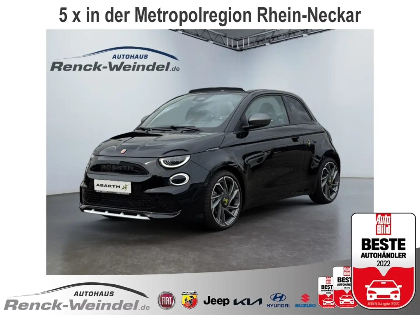 Abarth 500 Elektro Cabrio Scorpionissima Navi Klima LED PDC R Schwarz - 1