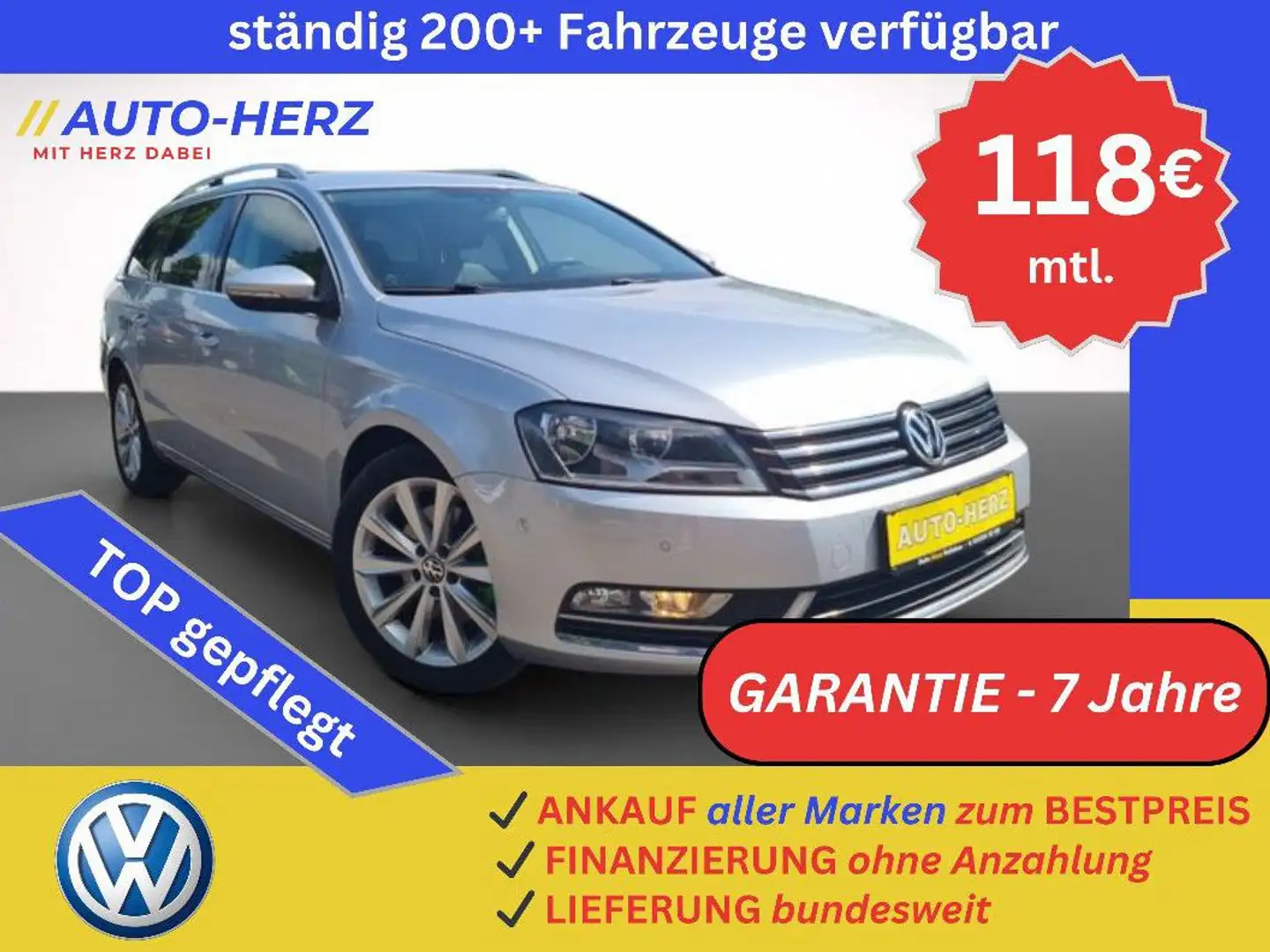 Volkswagen Passat Variant Highline *LEDER-SITZH-AHK-NAVI* Срібний - 1