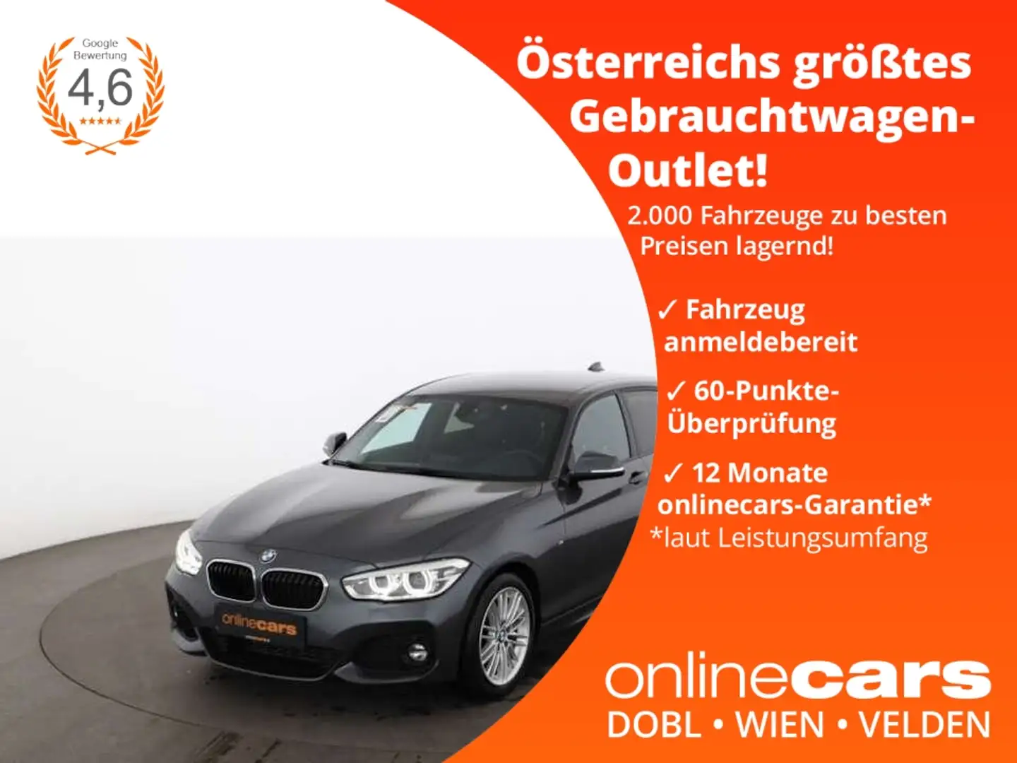 BMW 116 i M-Sport LED LEDER NAVI SITZHZG TEMPOMAT PDC Gris - 1