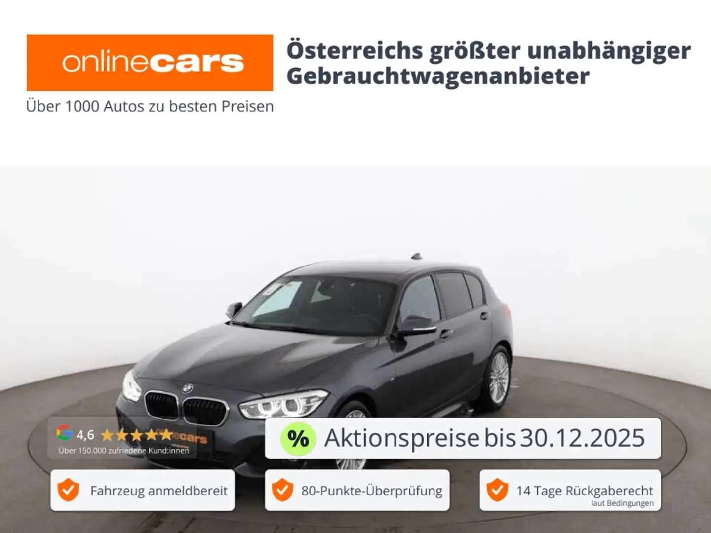 BMW 116 i M-Sport LED LEDER NAVI SITZHZG TEMPOMAT PDC Grau - 1