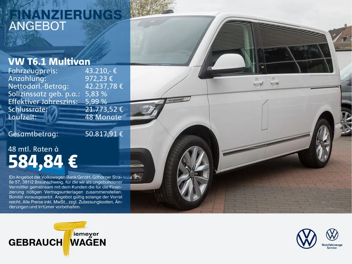 Volkswagen T6.1 Multivan GENERATION SIX STD.HZ AHK Blanc - 1