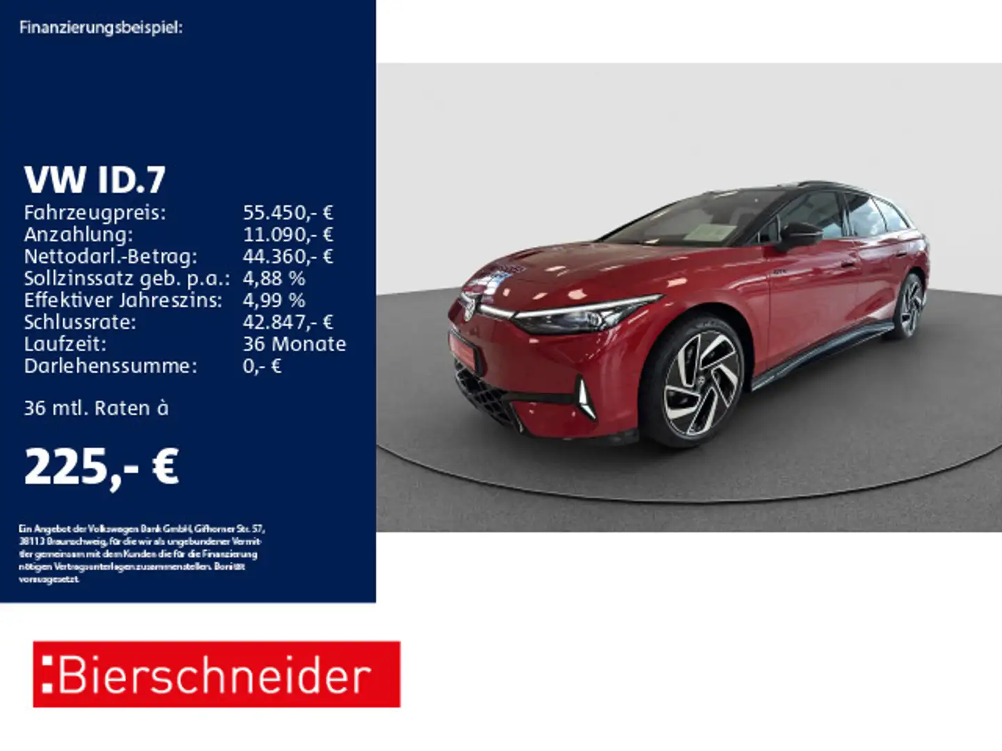 Volkswagen ID.7 GTX Tourer 4Mo AHK PANO HuD 360 Rot - 1