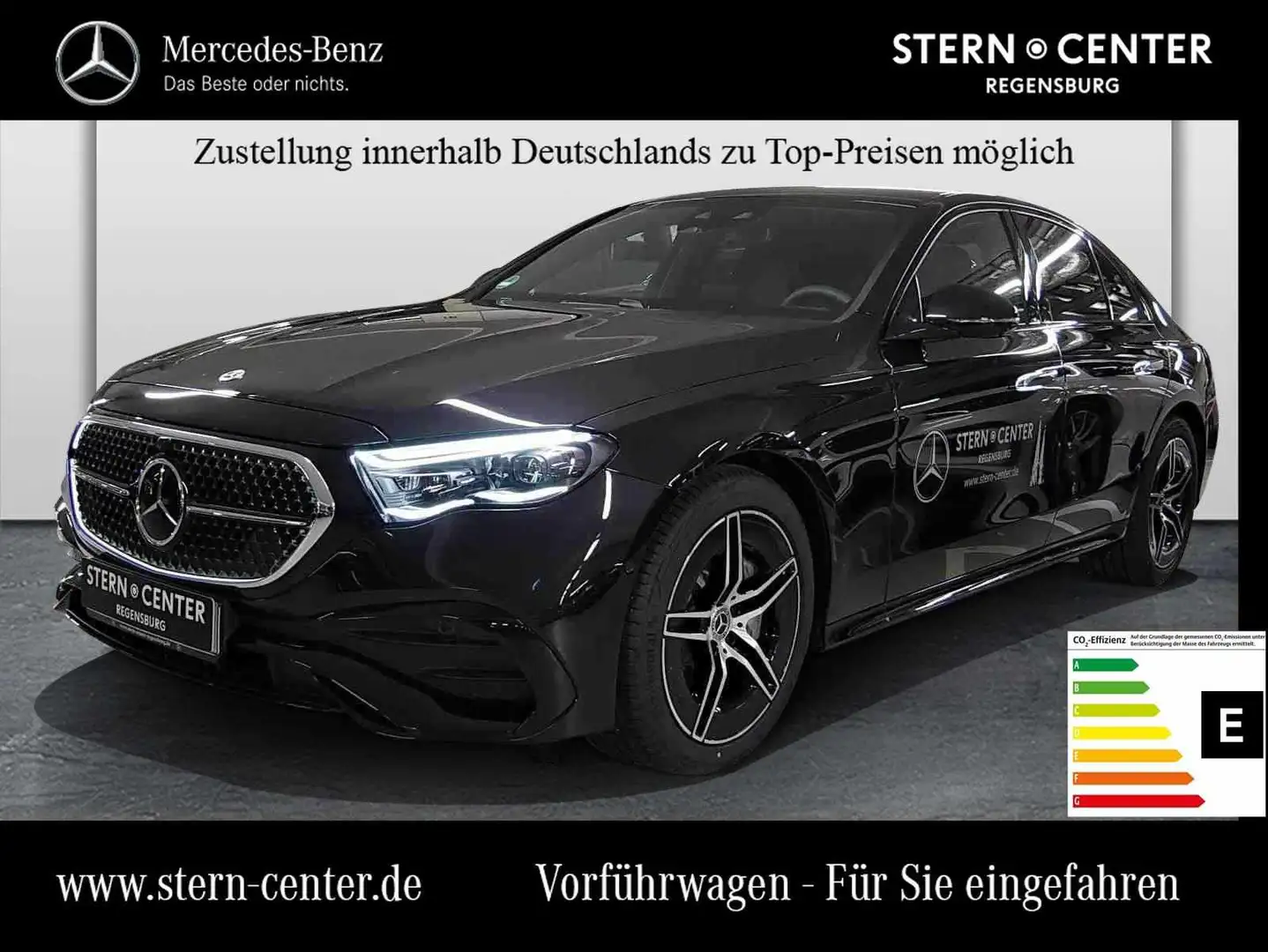 Mercedes-Benz E 200 Limo AMG+DIST+MEMORY+DIGITAL LIGHT+AHK+360 Schwarz - 1