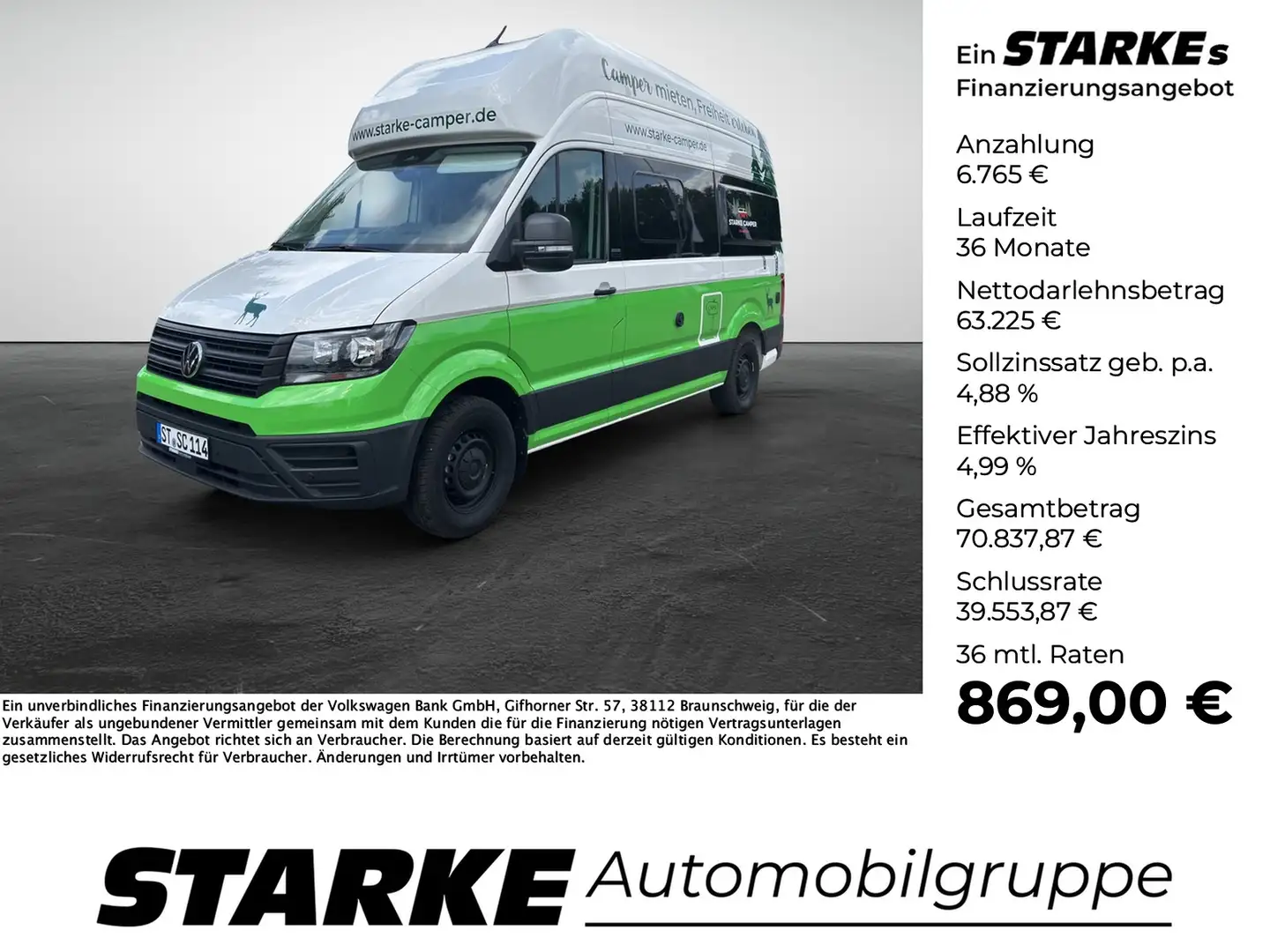 Volkswagen Crafter Grand California 600 2.0 TDI Autom Markise, Sta... Weiß - 1