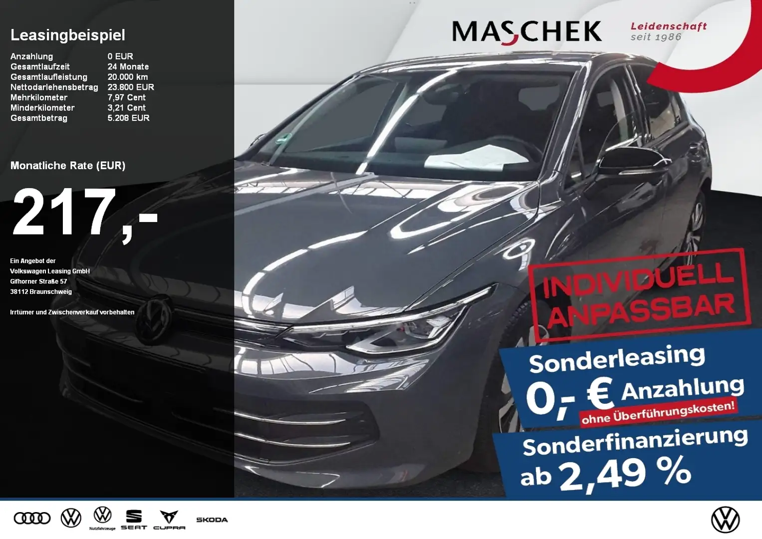 Volkswagen Golf Goal 1.5 TSI AHK Navi Sitzh Lenkh PDC ACC Grau - 1