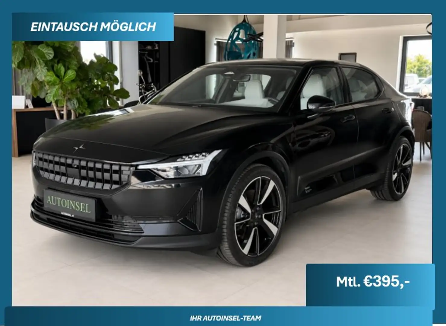 Polestar 2 Long Range 93,8% SoH 78 kWh Singel AHK Memory Schwarz - 1