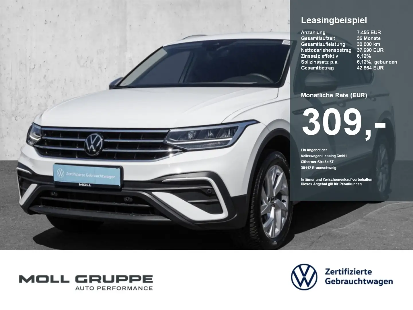 Volkswagen Tiguan Allspace 1.5 TSI DSG Life NAVI LM ACC Bílá - 1