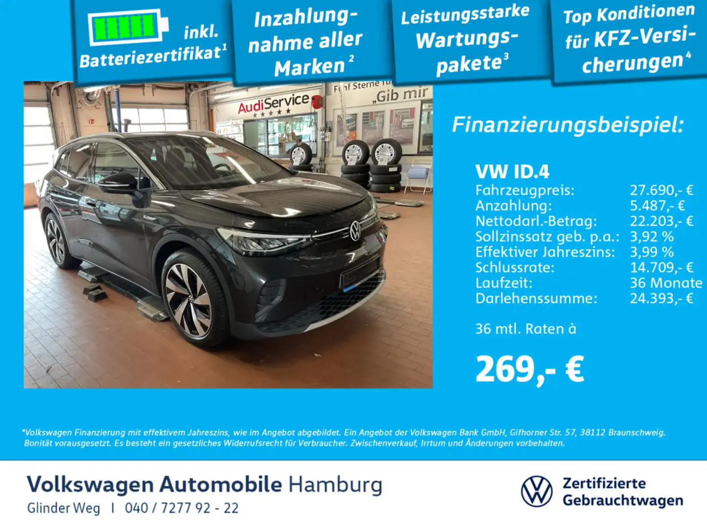 Volkswagen ID.4 Pro Performance 1st AHK Rückfarkamera Navi Grau - 1